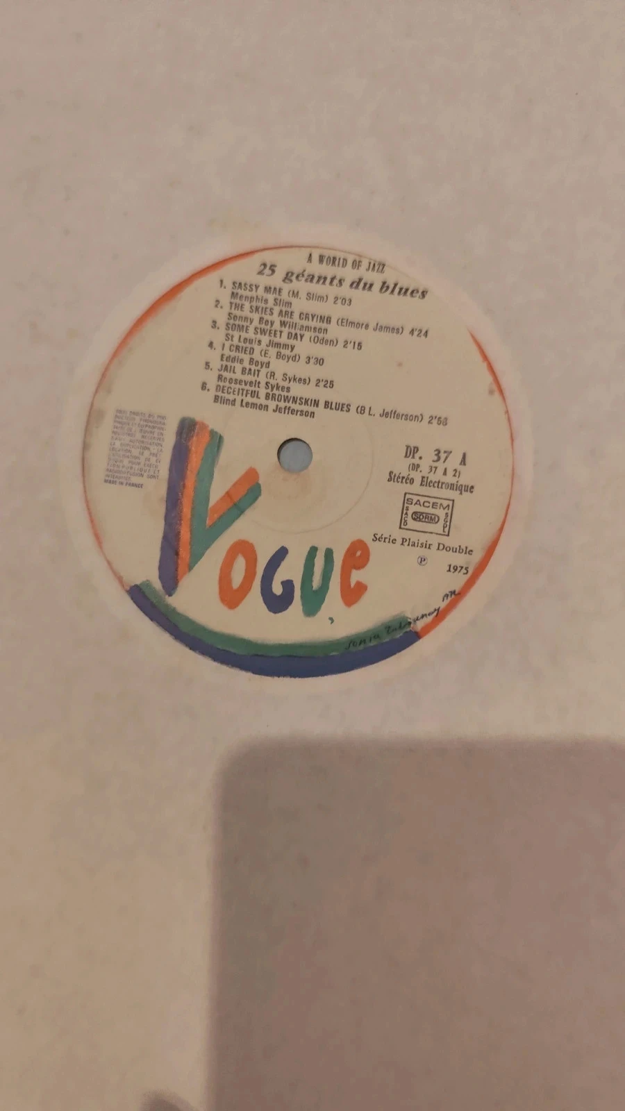 Compilation Vinyl (2 vinyls) 33RPM "25 Giants of Blues" Vogue Edition 1975 – photo 6